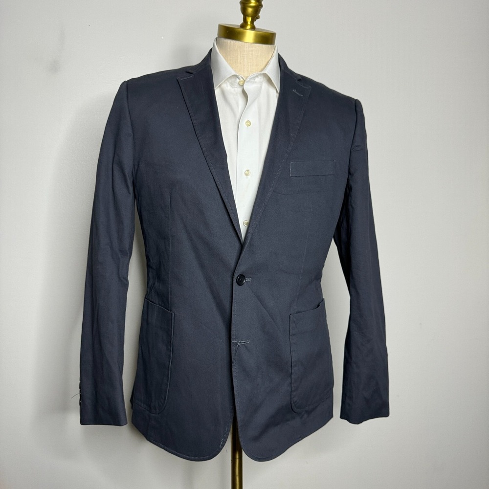 Men's Blue-gray 2-Button Blazer